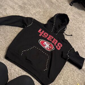 San Francisco 49ers Black Studded Hoodie